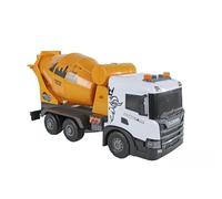 Kids Globe 2Play Scania 510420 - Hormigonera (Amarillo, con luz y Sonido, accionamiento por fricción, Tambor de hormigón Giratorio, 56 x 20 x 30 cm, vehículo para niños, vehículo para Jugar, camión