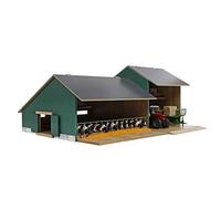 Kids Globe 610200 Wooden Cow Hutch with Warehouse, Hinged Roof, Farm with Scale 1:32, Wooden Farm, Wooden Hutch, Farm Toy
