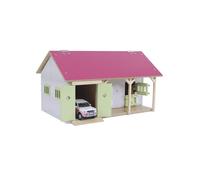 Kids Globe 610245 Horse Stable, Pink, 1:32 Scale (with 2 Horse (Importación USA)