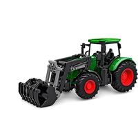 Kids Globe Tractor Piñón Libre con Carga Frontal 27 cm (Bulldog para niños a Partir de 3 años, Verde, vehículo agrícola, remolcador) 540472