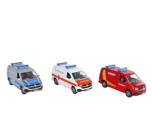 Kids Globe Volkswagen Transporter hulpdienst DE die cast pb luz geluid 3ass 13,5 cm.