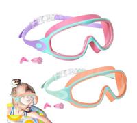 Kids Goggles, 2 Pack Swim Goggles with 180° Wide Vision & Anti-Fog Lens, UV Protection Swimming Glasses For Boys Girls, Waterproof Childrens Swim Ģoggles with Adjustable Strap