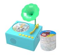 Kids Gramophone 96 Cards - Toddler Toy Music Player, Fun Phonograph Story Machine | Juguete De Aprendizaje Interactivo Para Niños Y Niñas, Reproductor De Música Educativo Para Niños De Edad Igual O