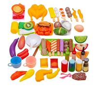 Kids Grill Playset - Interactive BBQ Cooking Toy Set for Preschool Kindergarten Role Play | Colorful Flexible Grill Kitchen Set with Utensils Food Accessories for Boys Girls Pretend Play Fun