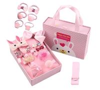 Kids Hair Accessories for Girls, Pink Glitter Hairpins Set, 18 Stylish Hairpieces, Assorted Designs for Partity, School, Ballet, Creative Styling and Fun Outfits