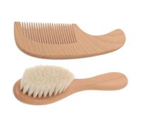 Kids Hair Brush Set - Gentle Detangling Grooming Tool for Kids | Smooth Rounded Teeth Design with Ergonomic Grip, Wooden Handle Comb Kit, Scalp Care Styling Kit for Home Travel Use