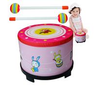 Kids Hand Drum, Child Rhythm Instrument, 7.87x6.69in Educational Musical Toy, Includes Wooden Stick, Authentic Interactive Design for Performances, Parties, Festivals
