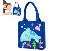 Kids Handmade Bag Set, Colorful Sewing Kit, Cartoon Felt Tote Bag, Lightweight Yarn Board, Educational Craft Activity, For Home School Daily Use, 21 x 36 cm, Safe For Little Hands, Multicolor 1 set