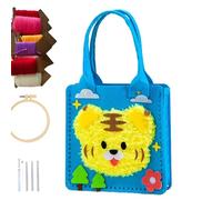 Kids Handmade Bag Set, Colorful Sewing Kit, Cartoon Felt Tote Bag, Lightweight Yarn Board, Educational Craft Activity, For Home School Daily Use, 21 x 36 cm, Safe For Little Hands, Multicolor 1 set