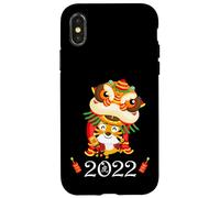 Kids Happy Chinese New Year Cartoon Year of the Tiger 2022 Carcasa para iPhone X/XS