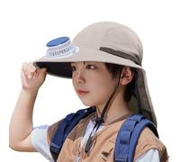 Kids Hat with Fan - Wide Brim Sun Protection, Summer Cooling Fan, Outdoor Breathable Fisherman Cap | USB Recargable Wide-Brimmed Solar Hat for Travel Mountain Climbing Fishing