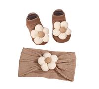 Kids Headbands | Diadema Flores Dulces,Sets De Algodón Con Diadema Y Calcetines | Para Niño Caminar Foto Cumpleaños Hogar Al Aire Bautismo Ceremonia Diaria