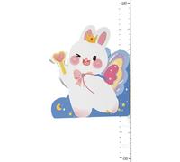 Kids Height Measurement, Ruler Growth Chart, 65 to 183cm Wall Mounted Gauge with Magnetic Bunny Decoration, Removable Height Tracker, Nursery Bedroom Wall Decor for Growth Recording