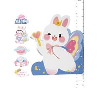 Kids Height Measurement Ruler, Growth Chart with Magnetic Bunny, Removable Wall Gauge for Boys, Girls, Enfermería, Bedroom and Classrooms, 13,6 x 14,8 cm, Multicolor