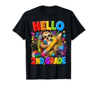 Kids Hello 2nd Grade Sloth Pencil Back To School Student Camiseta
