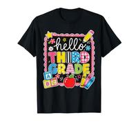 Kids Hello 3rd Grade Back To School Cute Girls Third Grader Camiseta