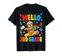 Kids Hello 3rd Grade Sloth Pencil Back To School Student Camiseta