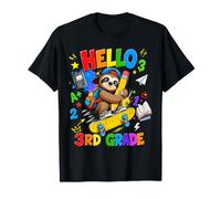 Kids Hello 3rd Grade Sloth Skateboard Back To School Camiseta