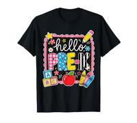 Kids Hello Pre-K Back To School Cute Girls Preschool Student Camiseta
