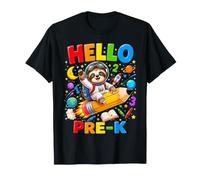Kids Hello Pre-K Sloth Astronaut Space Back To School Camiseta