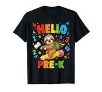 Kids Hello Pre-K Sloth Pencil Back To School Student Camiseta