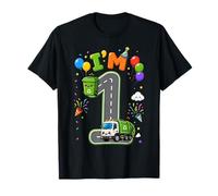 Kids I'm 1 Garbage Vehicle Recycling 1st Birthday Boy Party Camiseta