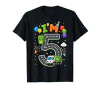 Kids I'm 5 Garbage Vehicle Recycling 5th Birthday Boy Party Camiseta