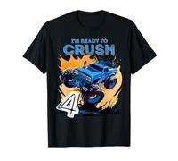 Kids I'm Ready to Crush 4 Monster Truck 4 años de Edad cumpleaños Camiseta