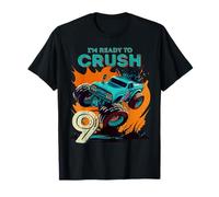 Kids I'm Ready to Crush 9 Monster Truck 9 años de Edad cumpleaños Camiseta