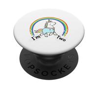 Kids It's My 2nd Birthday Cute Unicorn 2 Year Old Girls PopSockets PopGrip Adhesivo
