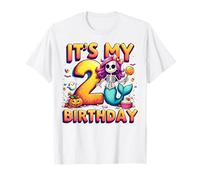 Kids It's My 2nd Birthday Girl Halloween Mermaid Skeleton Camiseta