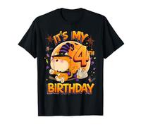 Kids It's My 4th Birthday Cat Witch Halloween 4 Years Old Camiseta