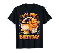 Kids It's My 5th Birthday Cat Witch Halloween 5 Years Old Camiseta