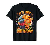 Kids It's My 5th Birthday Girl Cat Halloween 5 Years Old Camiseta