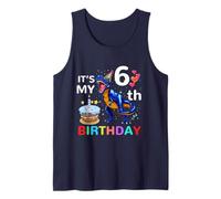 Kids It's My 6th Birthday Happy 6 Year T-Rex - Camiseta para niños Camiseta sin Mangas
