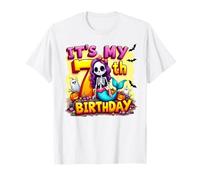 Kids It's My 7th Birthday Girl Halloween Mermaid Skeleton Camiseta