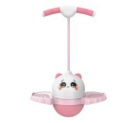 Kids Jumping Ball, Balance Bouncing Toy, Cartoon Animal Design, Handle for Safe Grip, Fun Outdoor Play, Ideal for Boys Girls Adults, 31.5x14.96 Inches, Black, Pink Color, 1 Piece