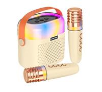 Kids Karaoke, 1200mAh Singing Device with 2 Wireless Microphones