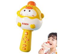 Kids Karaoke Machine, Wireless Microphone Speaker, Portable Handheld Singing System, Rechargeable Battery, Adjustable Volume (Pink) for Home 10.7x19.2x10cm Pink Yellow