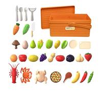 Kids Kitchen Food Toy, Educational Fake Vegetables Cutting Play Set with Storage Box for Learning Pretend Cooking, Safe Durable Design Feature, Toy Food Set for Preschool Girls Home Party Travel