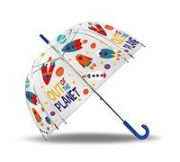 Kids KL10257 Planets Paraguas Campana Transparente, Única, Multicolor