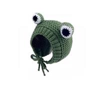 Kids Knitted Beanie Hat Cute Frog Cartoon Winter Warmer Cap with Big Eyes for Baby Boys Girls