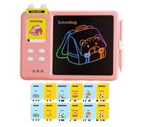 Kids LCD Writing Tablet - Rechargeable Doodle Board with Talking Flash Cards for 3-8 Years Old | Flexible with LCD Screen, 112 Educational Cards for Home, School, Early Learning Drawing and Writing