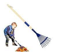 Kids Leaf Rake, 27 Inch Detachable Wood Handle Garden Tool | Sized Specifically for Children with a Lightweight 27 in Design, Detachable Wooden Handle for Easy Storage and Flexible