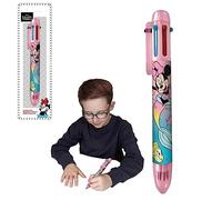 SRV Hub Minnie Mouse - Bolígrafo retráctil de 6 colores para niños, bolígrafos de colores para fiestas de cumpleaños, premios para estudiantes, suministros escolares a partir de 3 años