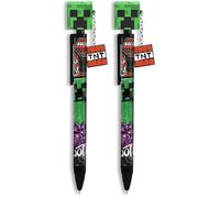 Kids Licensing - Bolígrafo Minecraft con Topper 3D, Papelería Escolar Cole, Regalo para Niños, Merchandising Videojuego (Paquete de 2)