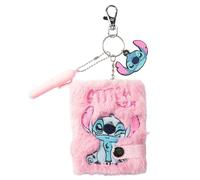 Kids Licensing - Libreta Peluche A7 con Rayas para Escribir y Llavero - Cuaderno Infantil Suave de Stitch para Niñas, Ideal para Regalar