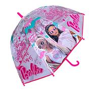 Kids Licensing - Paraguas Transparente Manual tipo Campana de 46cm de Barbie para Niñas