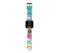 Kids Licensing - RELOJ LED GABBY´S DOLLHOUSE, Reloj LED Infantil, Batería Duradera, Funciones Completas, Correa Ajustable, Diseño Original, Cuadrado, Reloj Niña, Perfecto para Regalo.