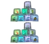 Kids Light Up Sensory Bath Toys - 16Pcs LED Light Up Bath Toys for Toddler, LED Ice Cubes Bath Toys, Liquid Sensor Bath Lights for Kids, Toys In Water Bathtub, Luminous Toy Flashing Colorful Lights